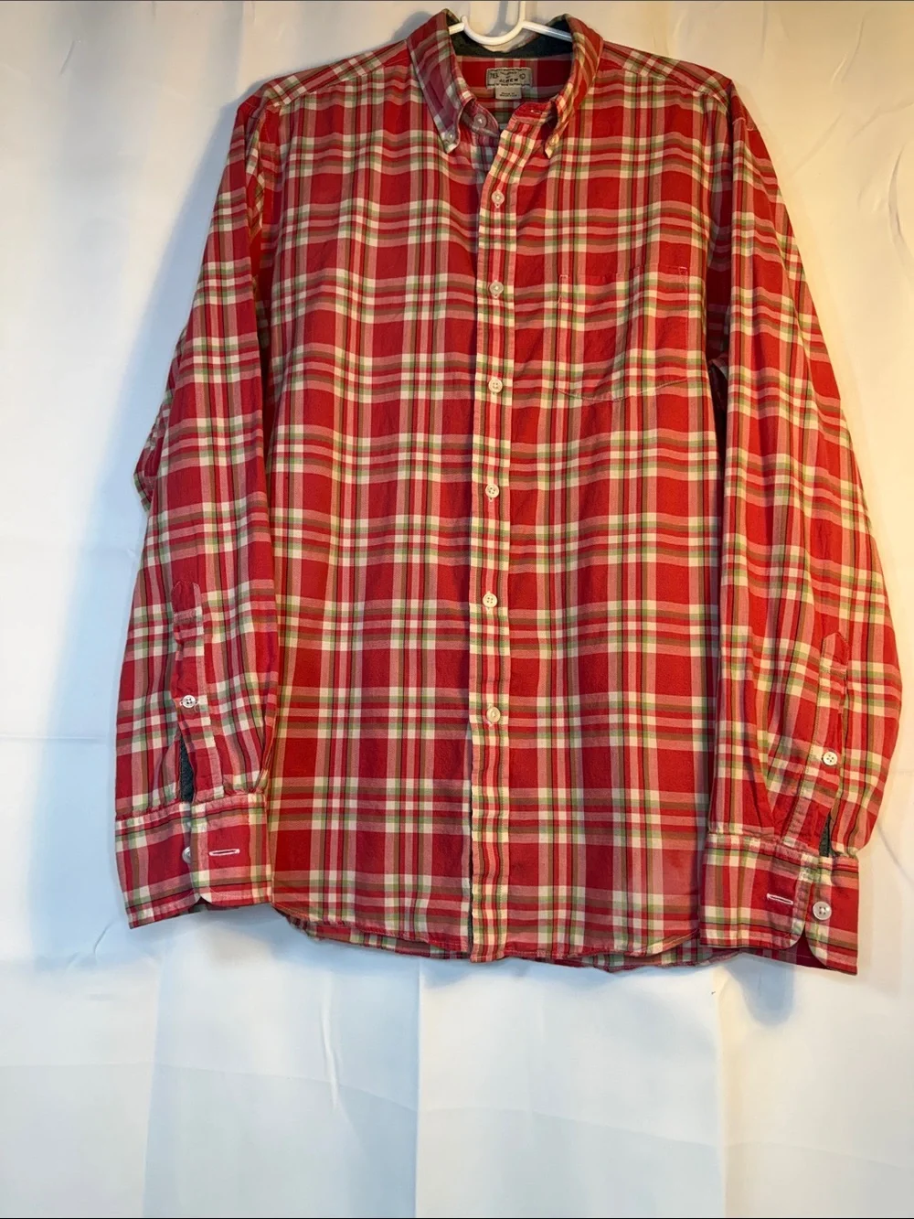 J. Crew Red Green White Plaid Button-Down Shirt